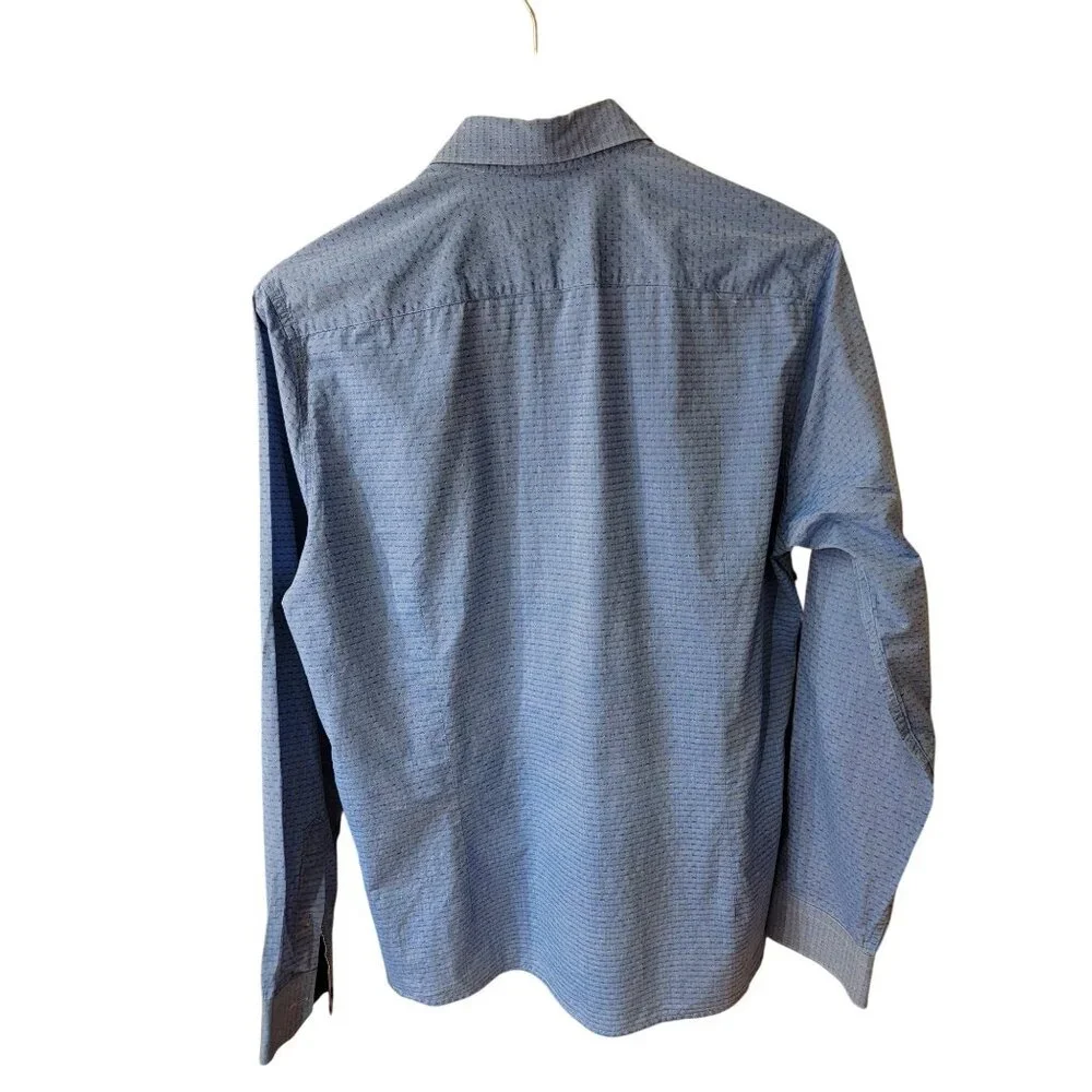 Ted Baker London Mens Long Sleeve Button-Up Shirt Size 4 Blue Pattern - Picture 2 of 6